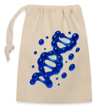 3D DNS Helix Molekül Blau - Verschließbarer Geschenkbeutel aus Baumwolle (14x20cm) - Natur - Vorne