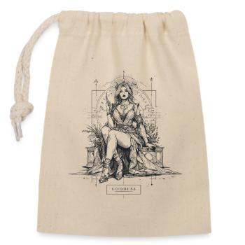 Goddess_Girl - Verschließbarer Geschenkbeutel aus Baumwolle (14x20cm) - Natur - Vorne