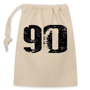 90 Zahl Trikot - Verschließbarer Geschenkbeutel aus Baumwolle (14x20cm) - Natur - Vorne