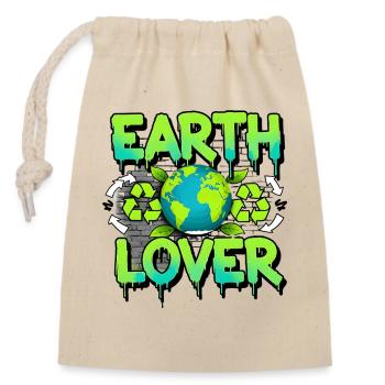 Amoureux de la Terre Graffiti Planète Eco Spirit - Sac cadeau en coton avec cordon (14 x 20 cm) - nature - Devant