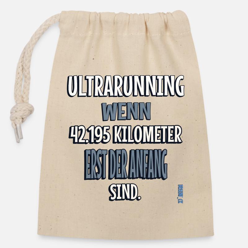 Ultra-running - quand un marathon ne suffit pas - Sac cadeau en coton avec cordon (14 x 20 cm) - nature
