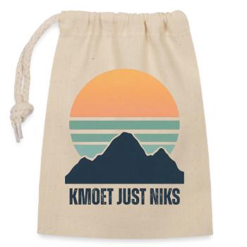 Kmoet just nothing, Dialecte anversois Chemises - Sac cadeau en coton avec cordon (14 x 20 cm) - nature - Devant