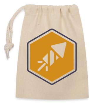 Abstrakter Geometrischer Wandteppich - Verschließbarer Geschenkbeutel aus Baumwolle (14x20cm) - Natur - Vorne