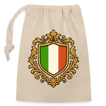Drapeau de l’Italie dans un cadre baroque - Sac cadeau en coton avec cordon (14 x 20 cm) - nature - Devant