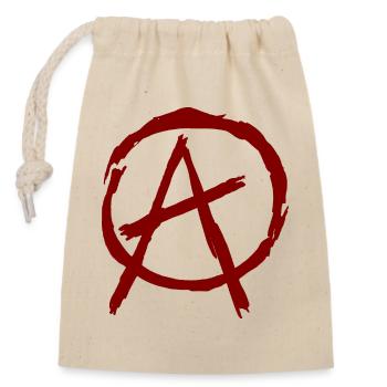 Anarchie Symbol im Kreis - dunkelrot - Verschließbarer Geschenkbeutel aus Baumwolle (14x20cm) - Natur - Vorne