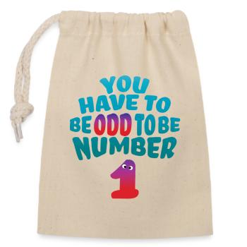 Odd to be nr one - Closable cotton gift bag (14x20cm) - nature - Front