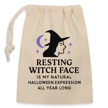 Halloween - Witch - Closable cotton gift bag (14x20cm) - nature - Front