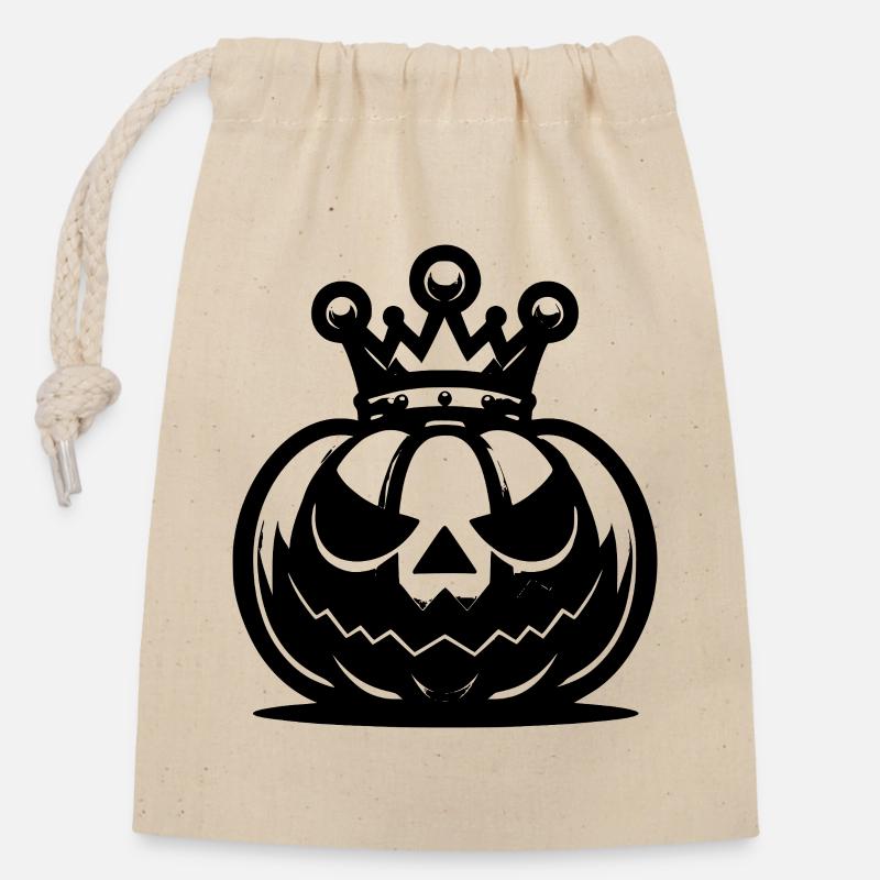 Pumpkin King - Verschließbarer Geschenkbeutel aus Baumwolle (14x20cm) - Natur