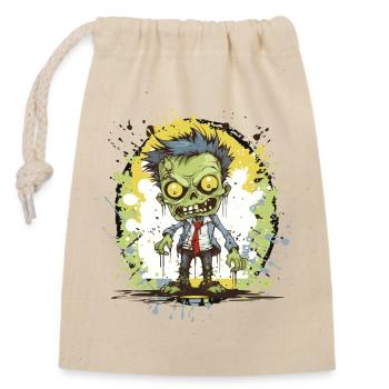 Zombie Comic Splatter - Verschließbarer Geschenkbeutel aus Baumwolle (14x20cm) - Natur - Vorne