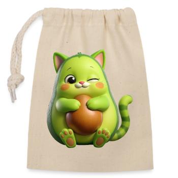 Avo-Cat-Do - Funny Cat Avocado T-Shirt - Closable cotton gift bag (14x20cm) - nature - Front