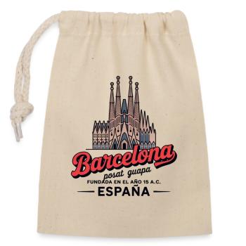 Barcelona Sagrada Familia Stil - Verschließbarer Geschenkbeutel aus Baumwolle (14x20cm) - Natur - Vorne