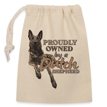 Dutch Shepherd – Dutchie - Verschließbarer Geschenkbeutel aus Baumwolle (14x20cm) - Natur - Vorne