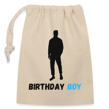 Birthday Boy Silhouette - Closable cotton gift bag (14x20cm) - nature - Front
