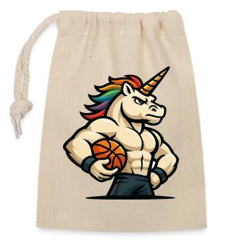 Rainbow Unicorn Hoops - Closable cotton gift bag (14x20cm) - nature - Front
