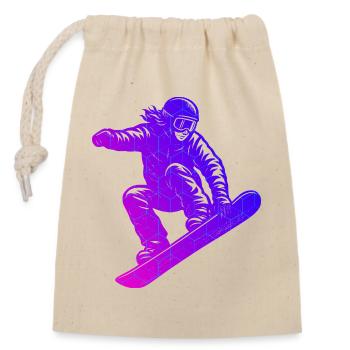 Snowboard Motiv für echte Liebhaber - Verschließbarer Geschenkbeutel aus Baumwolle (14x20cm) - Natur - Vorne