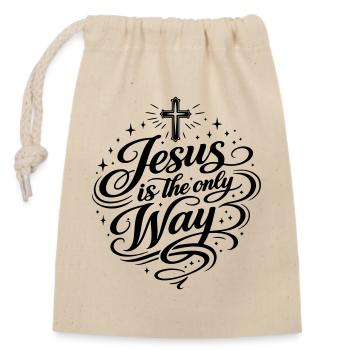 Jésus est la seule voie - Sac cadeau en coton avec cordon (14 x 20 cm) - nature - Devant