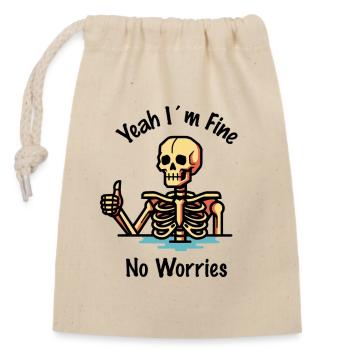 In fine no worries - Closable cotton gift bag (14x20cm) - nature - Front