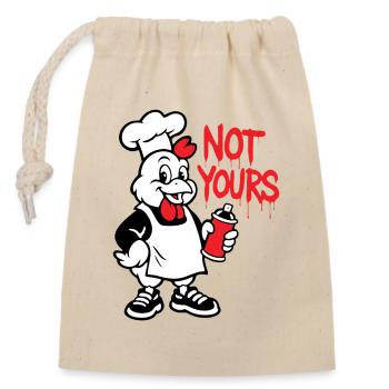 Not Yours - Closable cotton gift bag (14x20cm) - nature - Front
