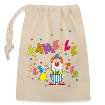 Camels - Closable cotton gift bag (14x20cm) - nature - Front