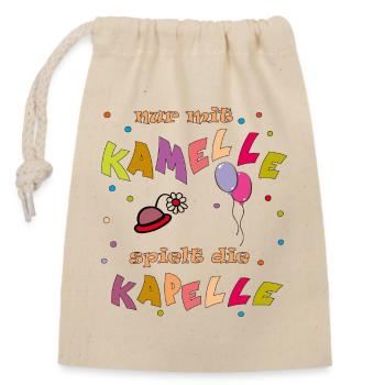 The band only plays with camels - Closable cotton gift bag (14x20cm) - nature - Front