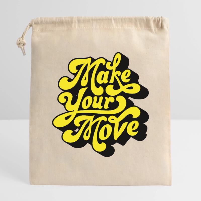 Make Your Move – Neon Script Closable cotton gift bag (14x20cm)