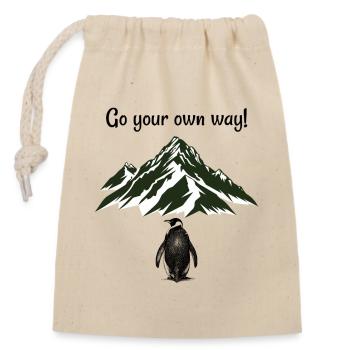 Va à ta façon ! - Sac cadeau en coton avec cordon (14 x 20 cm) - nature - Devant