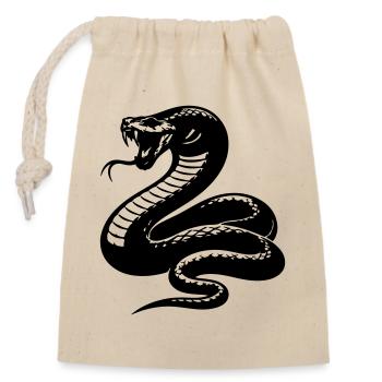 Snake Python Silhouette - Closable cotton gift bag (14x20cm) - nature - Front