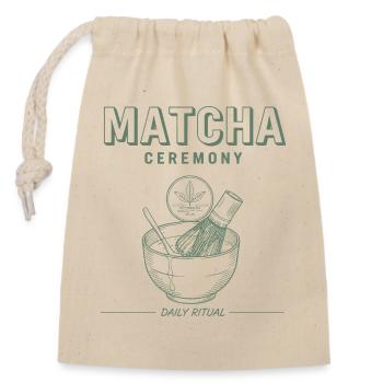 Matcha Ceremony Daily Ritual Green Tea Matcha - Verschließbarer Geschenkbeutel aus Baumwolle (14x20cm) - Natur - Vorne