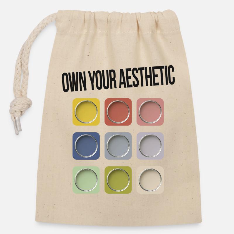 Own Your Aesthetic – Sei du selbst - Verschließbarer Geschenkbeutel aus Baumwolle (14x20cm) - Natur