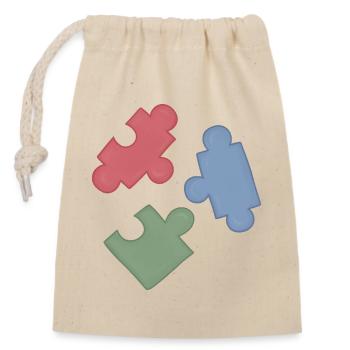 Puzzle Colors Puzzle Group of Three - Closable cotton gift bag (14x20cm) - nature - Front
