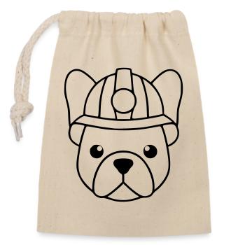Frenchie Miner Helmet Lamp - Closable cotton gift bag (14x20cm) - nature - Front