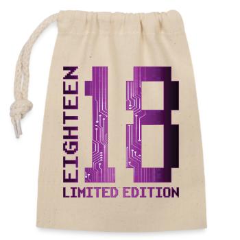 18th Birthday Eighteen Gamer Limited Edition - Closable cotton gift bag (14x20cm) - nature - Front