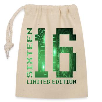 16. Geburtstag Limited Edition Pixel Zocker - Verschließbarer Geschenkbeutel aus Baumwolle (14x20cm) - Natur - Vorne