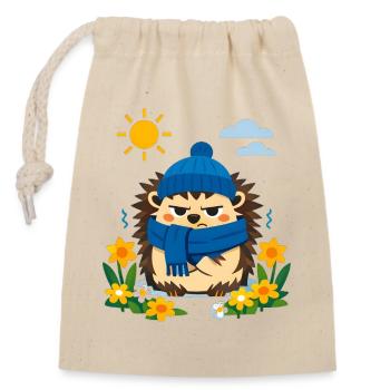 Printemps ? Non commandé ! - Sac cadeau en coton avec cordon (14 x 20 cm) - nature - Devant