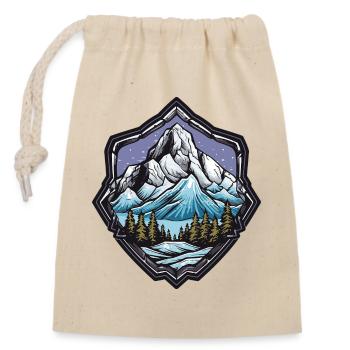 Paysage hivernal des montagnes - Sac cadeau en coton avec cordon (14 x 20 cm) - nature - Devant