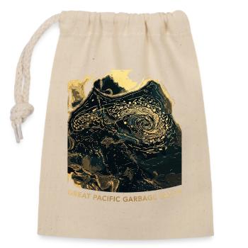 Pacific Garbage Patch - Closable cotton gift bag (14x20cm) - nature - Front