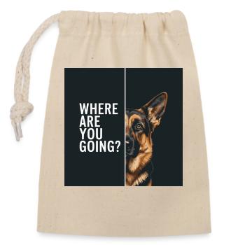 Deutscher Schäferhund für Hundefans Tierfreunde - Verschließbarer Geschenkbeutel aus Baumwolle (14x20cm) - Natur - Vorne