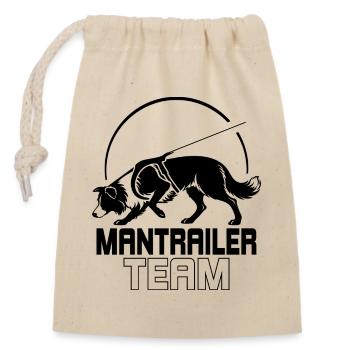 Border Collie Mantrailer Team Hundesport Hunde - Verschließbarer Geschenkbeutel aus Baumwolle (14x20cm) - Natur - Vorne