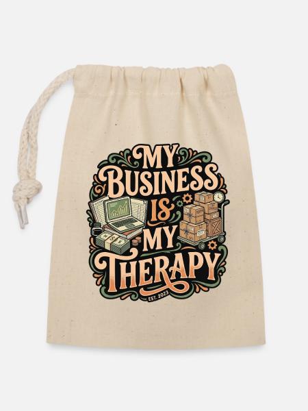 Workerholic Business - Verschließbarer Geschenkbeutel aus Baumwolle (14x20cm) - Natur