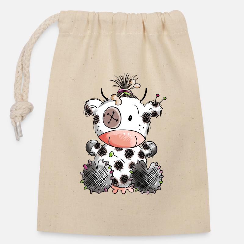 Voodoo Cow - Cows - Gift - Cartoon - Doll - Closable cotton gift bag (14x20cm) - nature