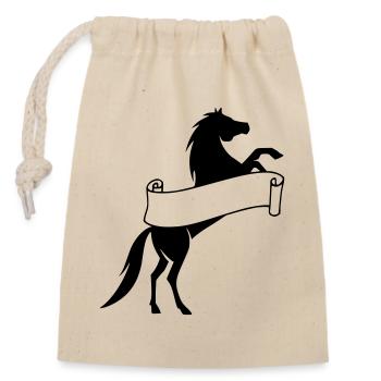 Chevaux chemise équitation texte name name lui-même champ - Sac cadeau en coton avec cordon (14 x 20 cm) - nature - Devant