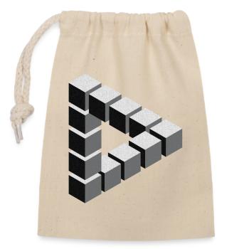 Unmögliche Figur Escher Geometrie Phantasie - Verschließbarer Geschenkbeutel aus Baumwolle (14x20cm) - Natur - Vorne
