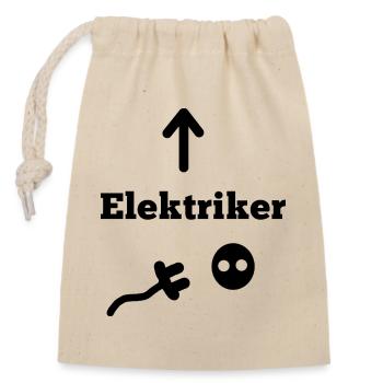 Elektriker - Verschließbarer Geschenkbeutel aus Baumwolle (14x20cm) - Natur - Vorne