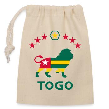 Togo Lion Flag Design / Lome Gift Africa - Closable cotton gift bag (14x20cm) - nature - Front