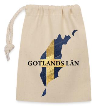 SCHWEDEN GOTLANDS LÄN - Verschließbarer Geschenkbeutel aus Baumwolle (14x20cm) - Natur - Vorne