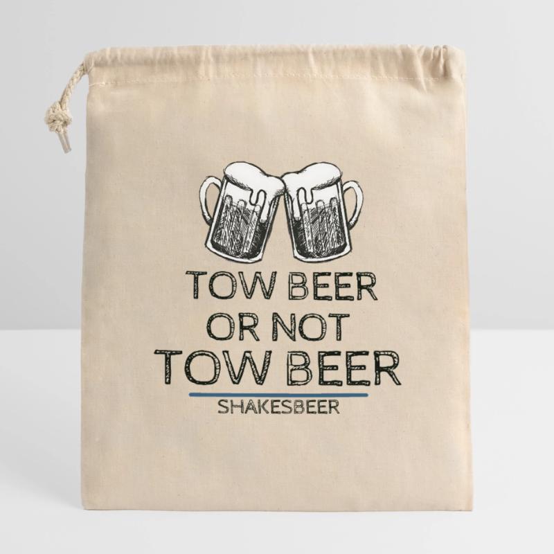 Bier oder nicht Bier Verschließbarer Geschenkbeutel aus Baumwolle (14x20cm)