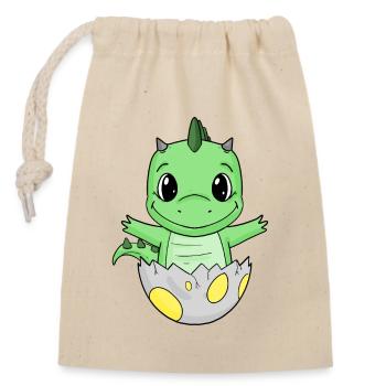 Baby Birth Egg Dino Birth - Closable cotton gift bag (14x20cm) - nature - Front