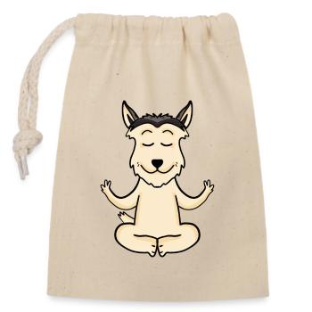 Yoga Hund Berger de Picardie - Verschließbarer Geschenkbeutel aus Baumwolle (14x20cm) - Natur - Vorne