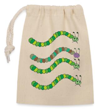 variété de chenille - Sac cadeau en coton avec cordon (14 x 20 cm) - nature - Devant