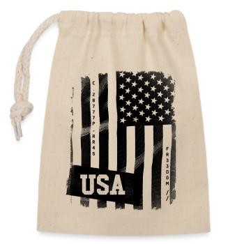 Drapeau des États-Unis - Sac cadeau en coton avec cordon (14 x 20 cm) - nature - Devant